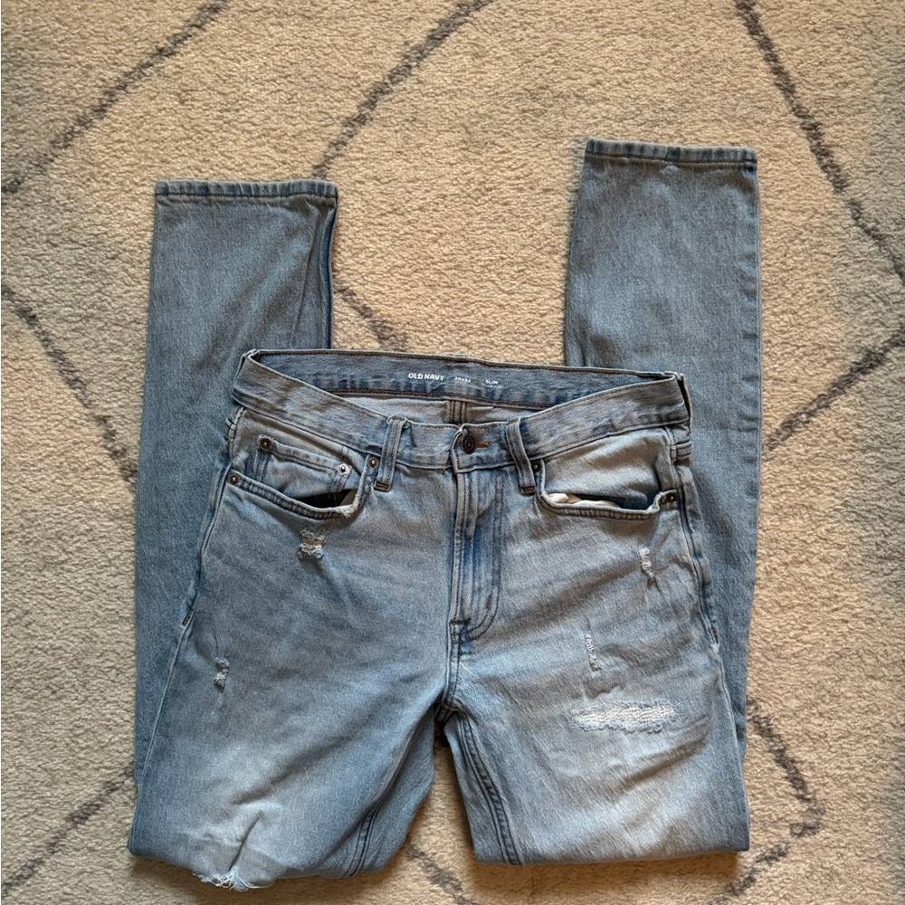 Old Navy Distressed Light Wash Jeans